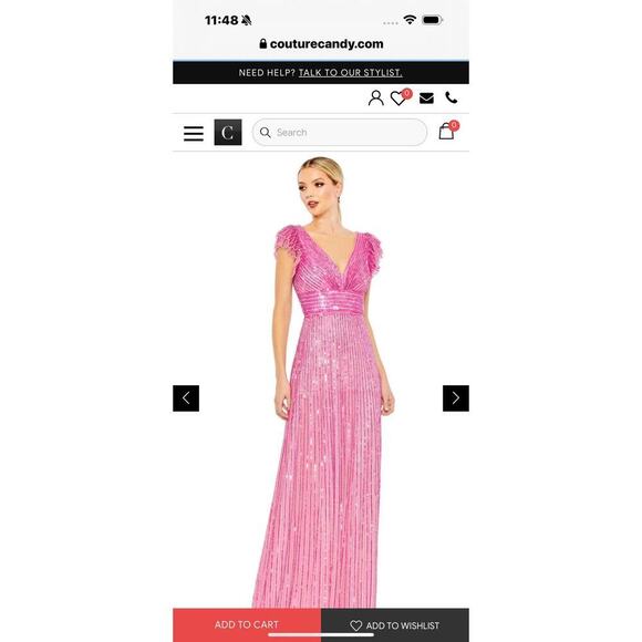 Mac Duggal Embellished Flutter Cap Sleeve a Line Gown Dress Pink Size 8 NWT - Picture 4 of 12